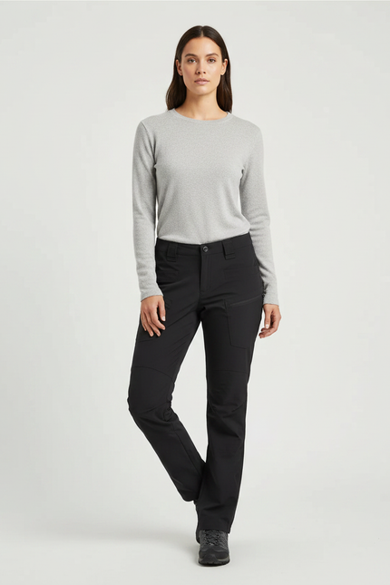 Pantalon Randonnée Noir Stretch Technique Femme - Polyester