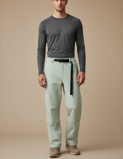 Pantalon Randonnée Vert Clair Ample Décontracté Homme - Polyester