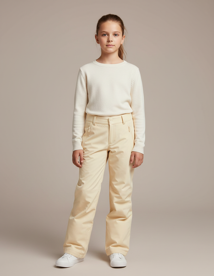 Pantalon Randonnée Beige Imperméable Ample Enfant - Polyester