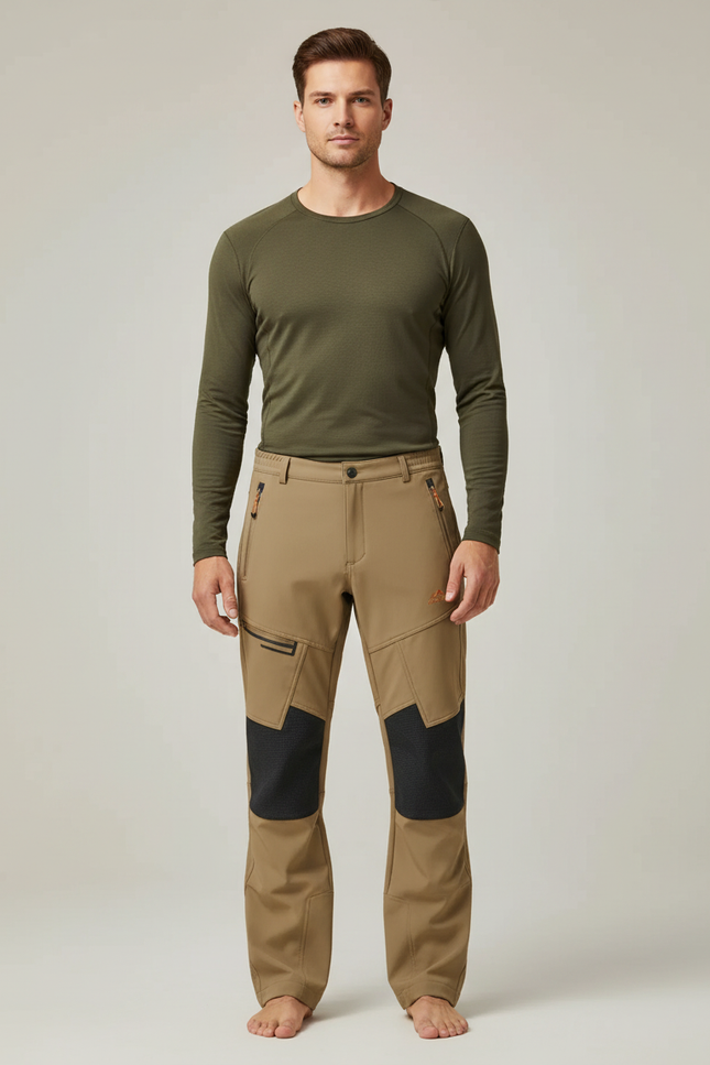 Pantalon Randonnée Grand Froid - Kaki Polyester