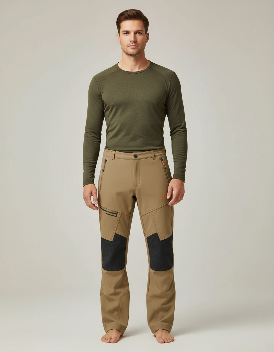 Pantalon Randonnée Grand Froid - Kaki Polyester