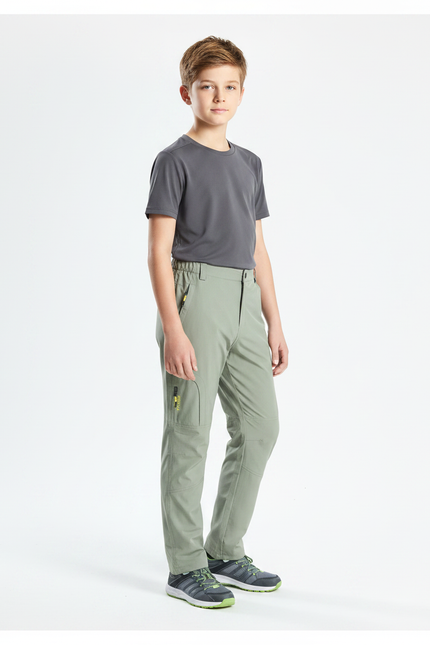 Pantalon Randonnée Garçon Léger Respirant Vert Clair - Polyester