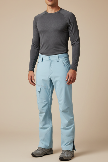 Pantalon Randonnée Bleu Ciel Imperméable Coupe-Vent Homme - Polyester