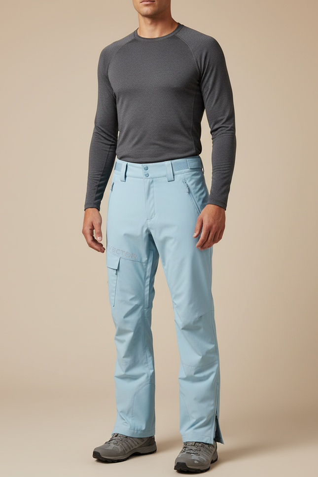 Pantalon Randonnée Bleu Ciel Imperméable Coupe-Vent Homme - Polyester