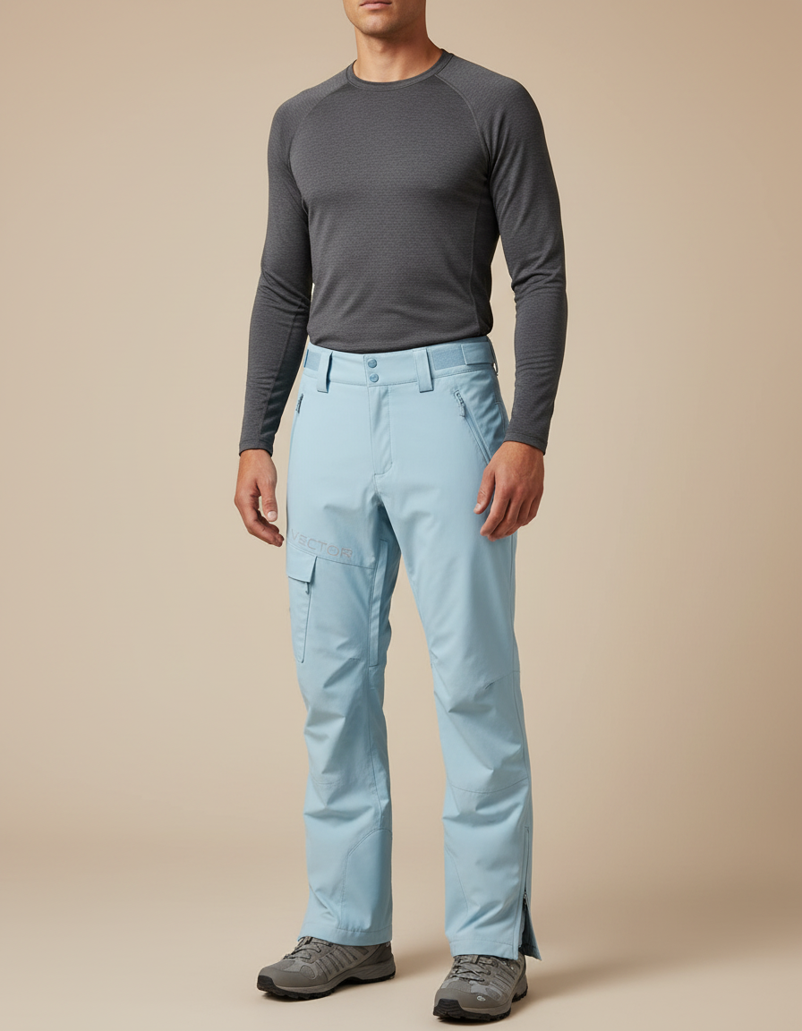 Pantalon Randonnée Bleu Ciel Imperméable Coupe-Vent Homme - Polyester