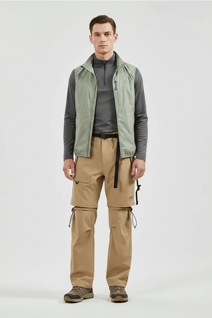 Pantalon Randonnée Convertible Beige Homme Léger Durable - Polyester