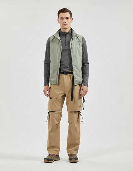 Pantalon Randonnée Convertible Beige Homme Léger Durable - Polyester