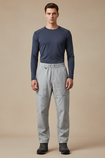 Pantalon Randonnée Gris Homme Léger Confortable Cargo - Polyester