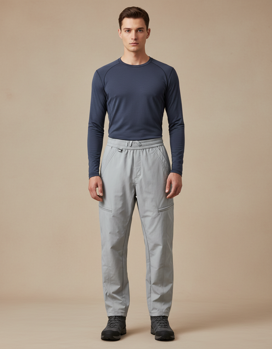Pantalon Randonnée Gris Homme Léger Confortable Cargo - Polyester