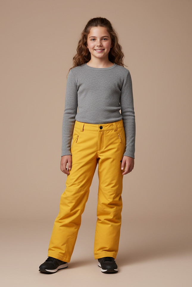 Pantalon Randonnée Jaune Imperméable Enfant Hiver - Polyester
