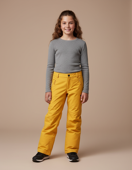 Pantalon Randonnée Jaune Imperméable Enfant Hiver - Polyester