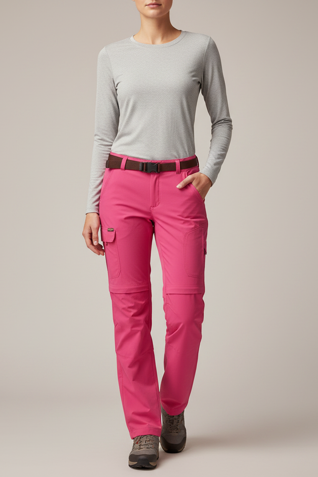 Pantalon 3/4 Randonnée Femme - Rose Polyester