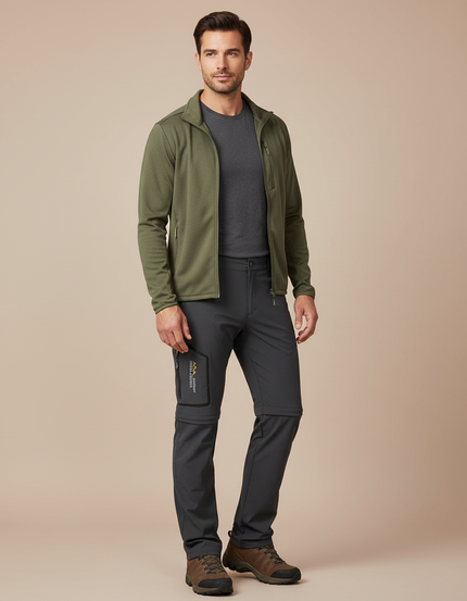 Pantalon Randonnée Modulable Homme - Gris Polyester