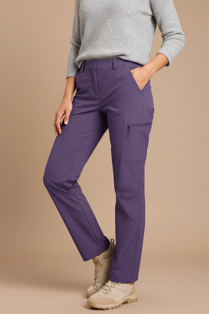 Pantalon Randonnée Violet Cargo Léger Femme - Polyester