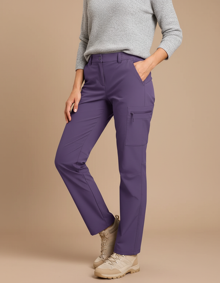 Pantalon Randonnée Violet Cargo Léger Femme - Polyester