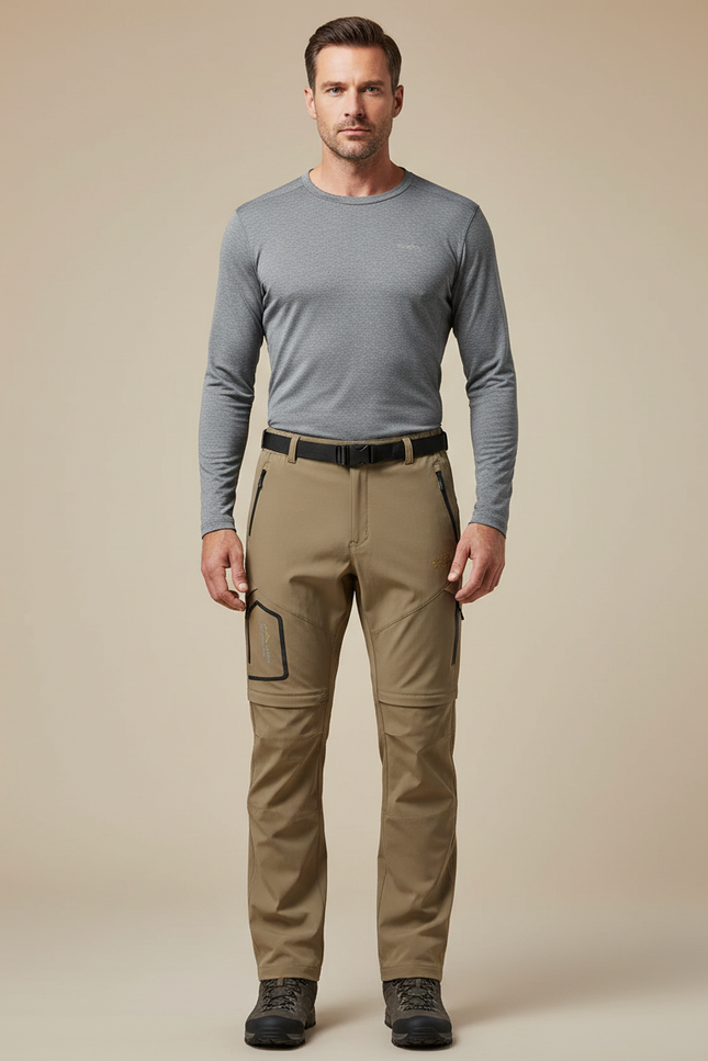 Pantalon Randonnée Zip - Kaki Polyester