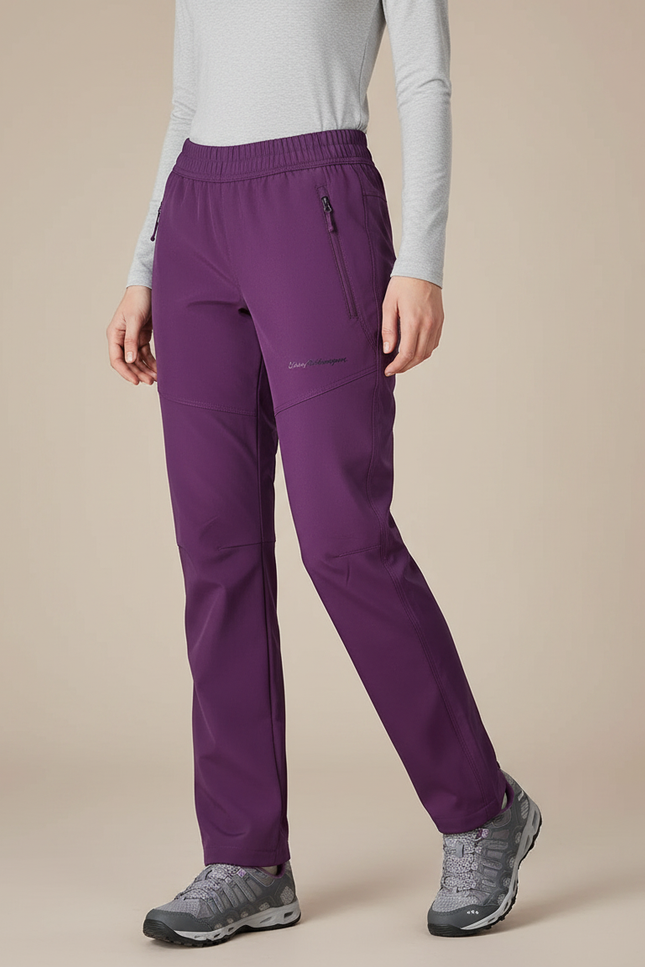Pantalon Randonnée Violet Élastique Chaud Femme - Polyester