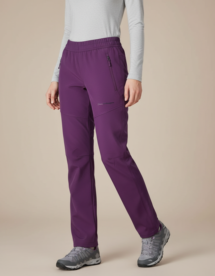 Pantalon Randonnée Violet Élastique Chaud Femme - Polyester