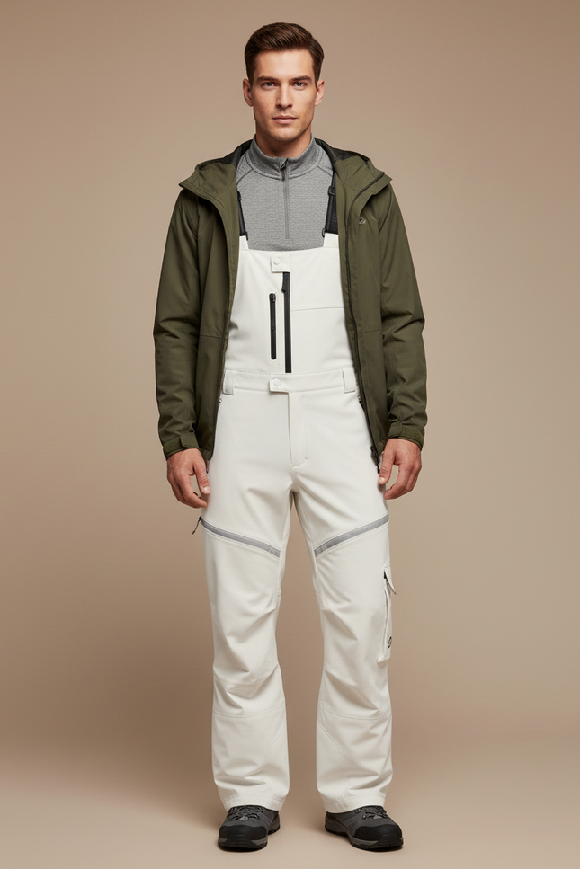 Pantalon Randonnée Beige Droit Imperméable Salopette Homme - Polyester