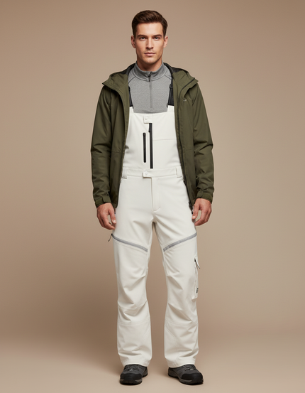 Pantalon Randonnée Beige Droit Imperméable Salopette Homme - Polyester