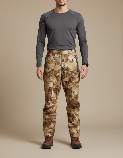Pantalon Randonnée Camouflage Cargo Homme Marron Durable - Toile