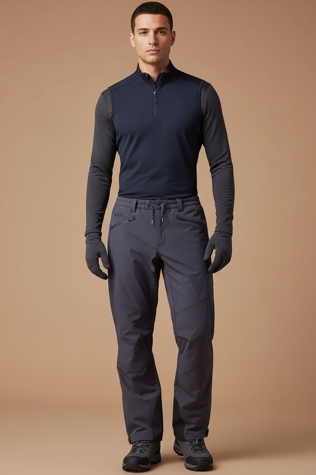 Pantalon Randonnée Gris Anthracite Ample Imperméable Sport Homme - Polyester