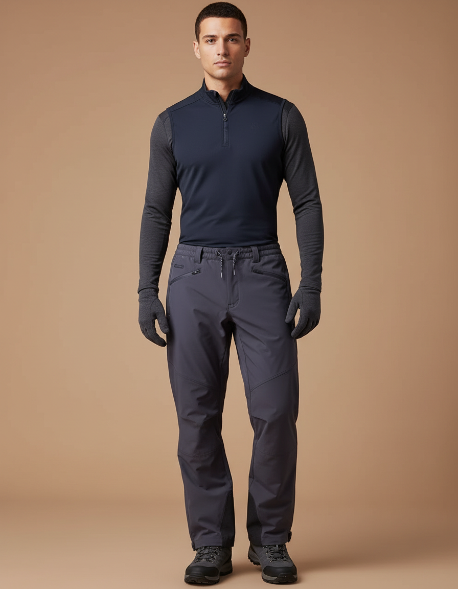 Pantalon Randonnée Gris Anthracite Ample Imperméable Sport Homme - Polyester