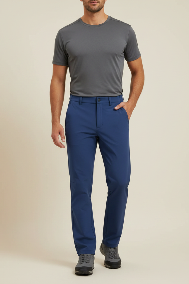 Pantalon Randonnée Bleu Marine Stretch Confortable Homme - Polyester