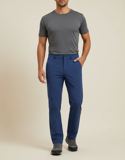 Pantalon Randonnée Bleu Marine Stretch Confortable Homme - Polyester