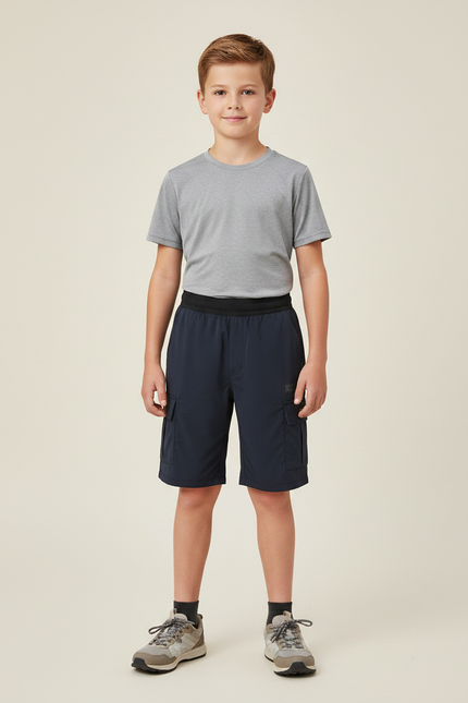 Pantalon Randonnée Marine Cargo Léger Enfant - Polyester