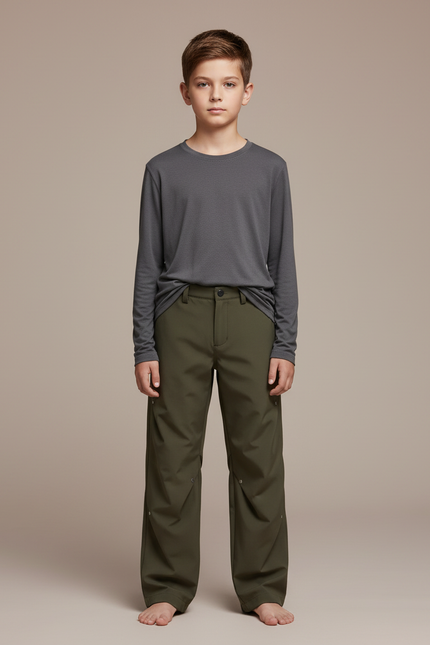 Pantalon Randonnée Kaki Ample Décontracté Unisexe - Polyester