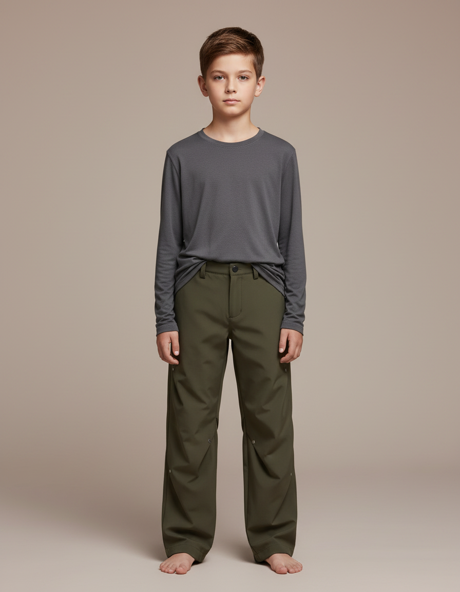 Pantalon Randonnée Kaki Ample Décontracté Unisexe - Polyester