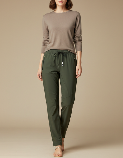 Pantalon Randonnée Vert Olive Léger Sportif Confortable - Kaki Polyester