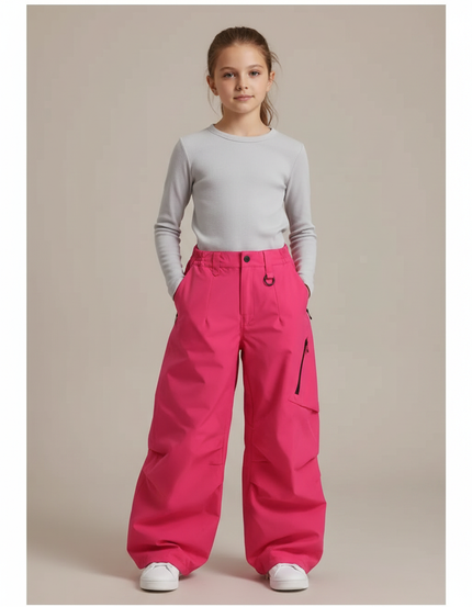 Pantalon Randonnée Rose Ample Imperméable Fille - Polyester
