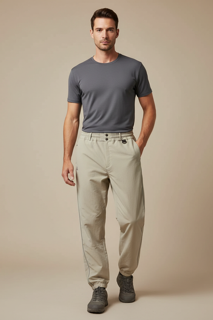 Pantalon Randonnée Beige Ample Léger Sport Homme - Polyester