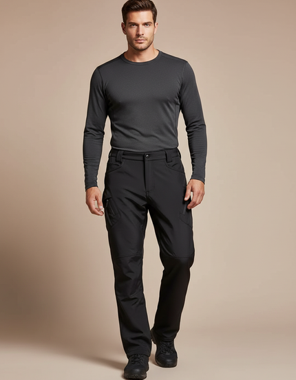 Pantalon Randonnée Noir Homme Polaire Tactique Imperméable - Polyester