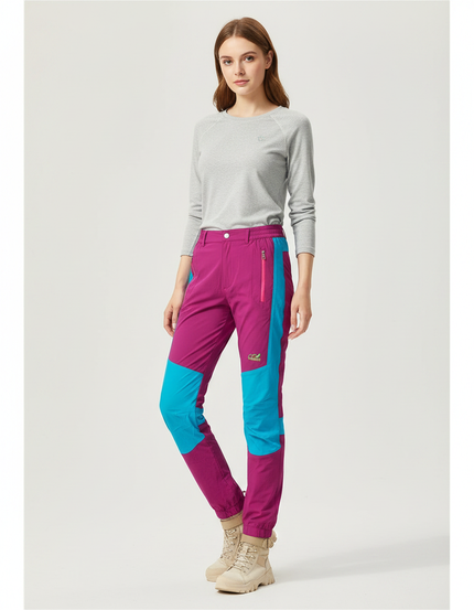 Pantalon Randonnée Femme Bicolore Séchage Rapide Extensible Léger - Rose Polyester