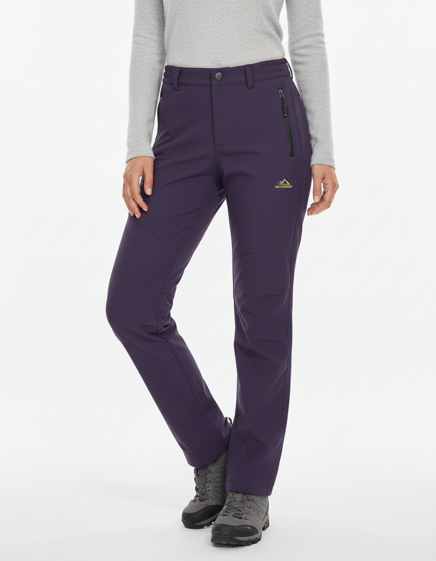 Pantalon Randonnée Grand Froid Femme - Violet Polyester