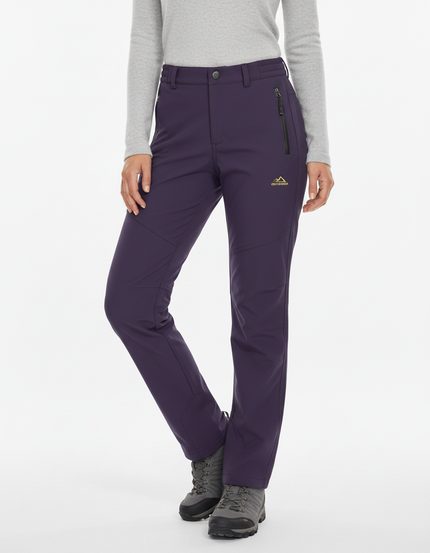 Pantalon Randonnée Grand Froid Femme - Violet Polyester