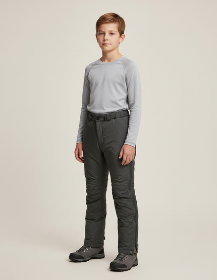 Pantalon Randonnée Garçon Matelassé Hiver Chaud Gris Foncé - Kaki Polyester
