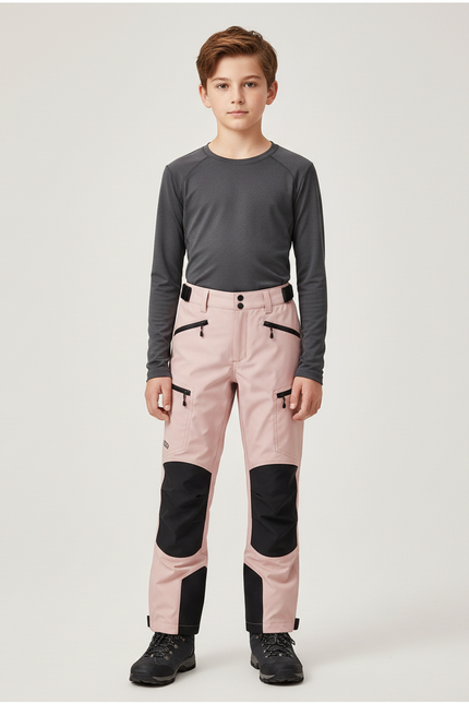 Pantalon Randonnée Rose Enfant Renforcé Imperméable - Polyester