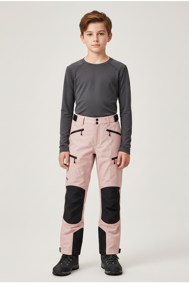 Pantalon Randonnée Rose Enfant Renforcé Imperméable - Polyester