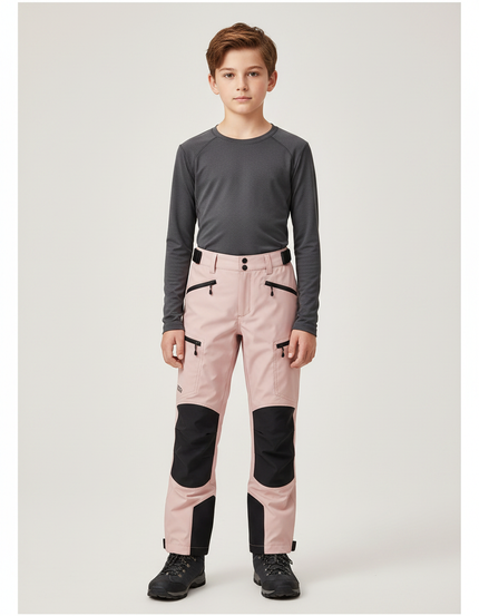 Pantalon Randonnée Rose Enfant Renforcé Imperméable - Polyester