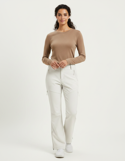 Pantalon Randonnée Femme Beige - Polyester