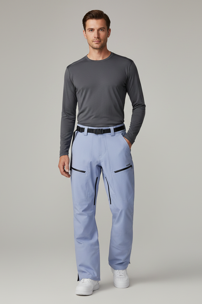 Pantalon Randonnée Bleu Ciel Ample Imperméable Zippé Homme - Polyester
