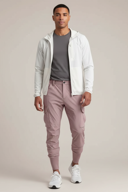 Pantalon Randonnée Rose Cargo Léger Homme Jogger - Polyester