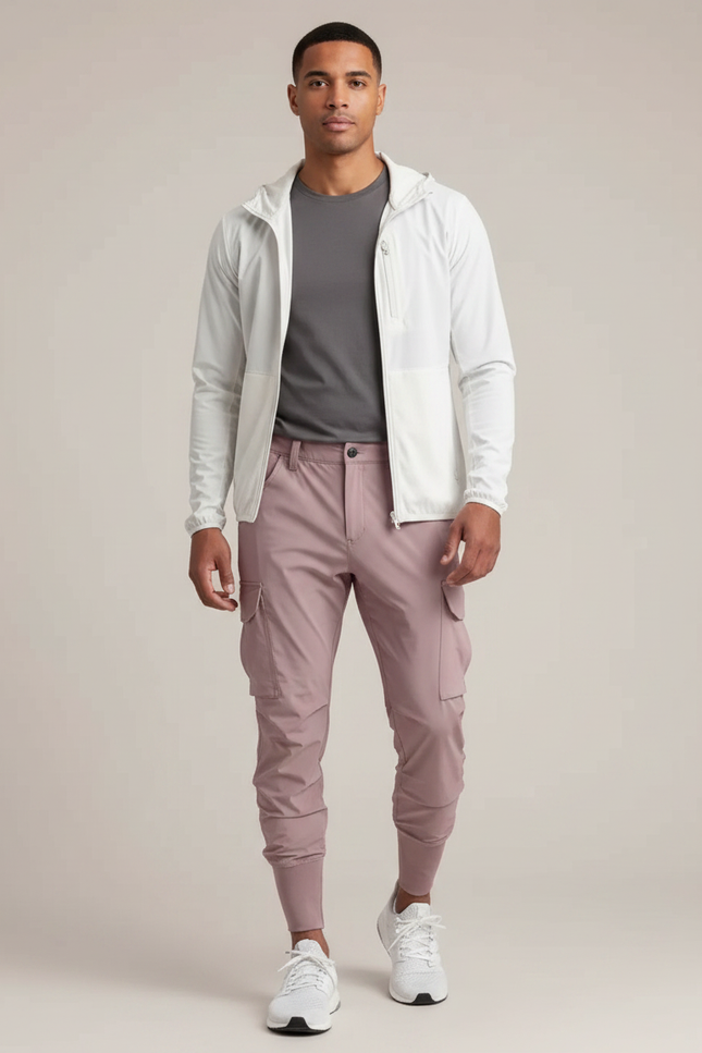 Pantalon Randonnée Rose Cargo Léger Homme Jogger - Polyester