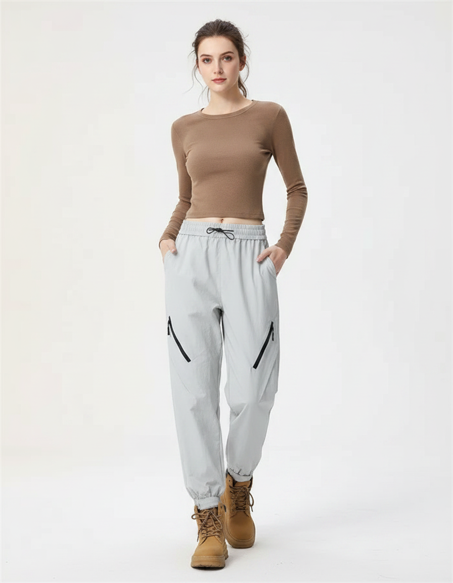Pantalon Randonnée Ultra Léger Femme - Gris Polyester