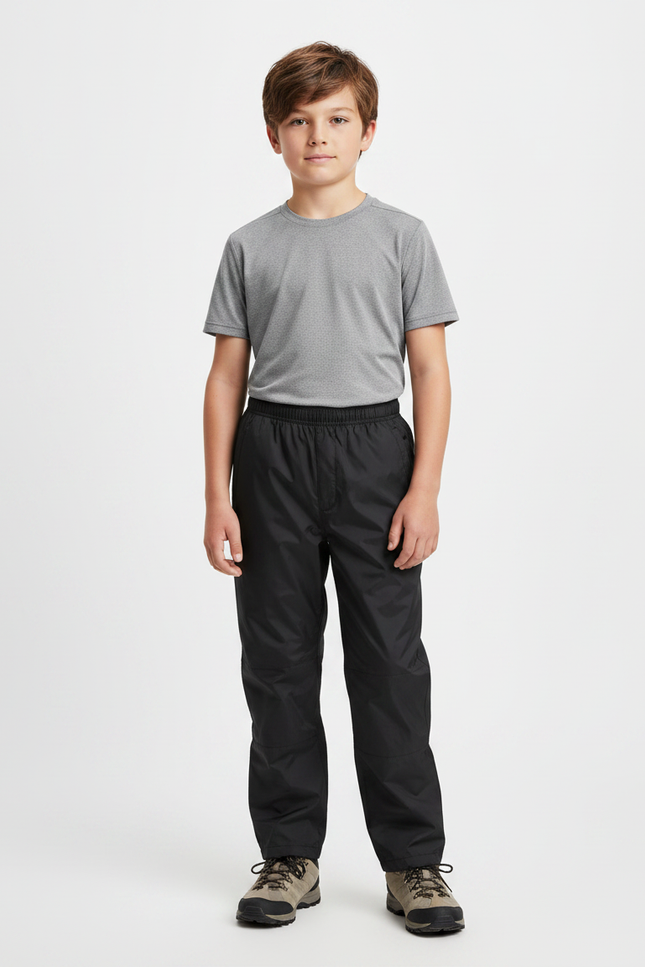 Pantalon Randonnée Noir Imperméable Léger Durable Enfant - Polyester