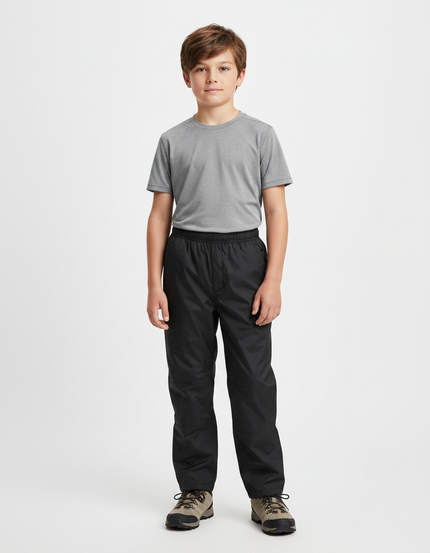 Pantalon Randonnée Noir Imperméable Léger Durable Enfant - Polyester